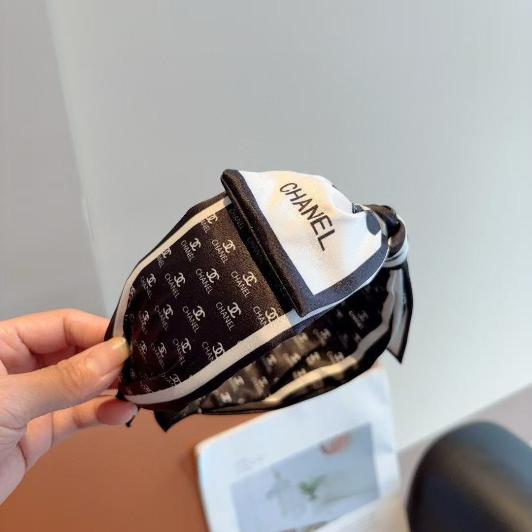 CHANE1 ダブルC文字リボンヘッドバンド【50％割引+送料無料】