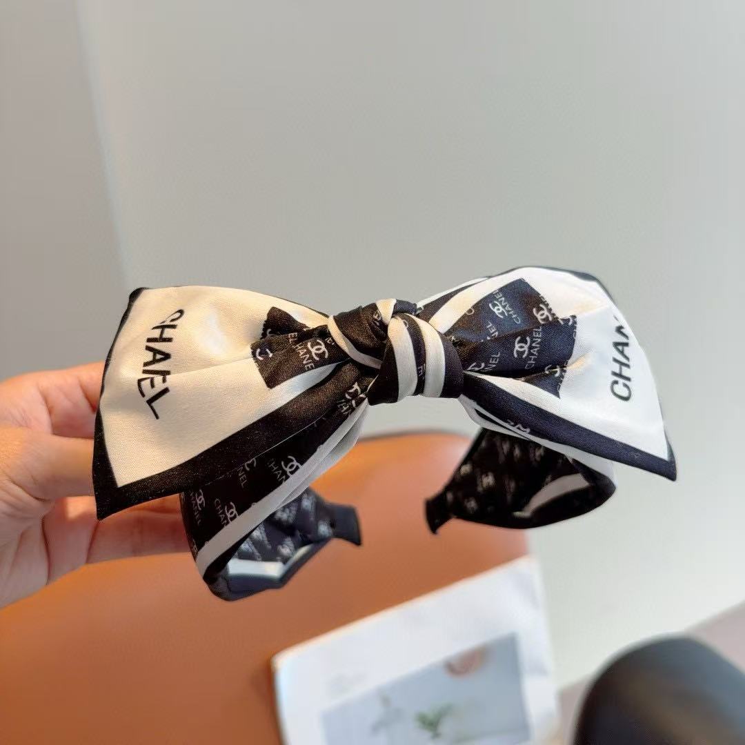 CHANE1 ダブルC文字リボンヘッドバンド【50％割引+送料無料】
