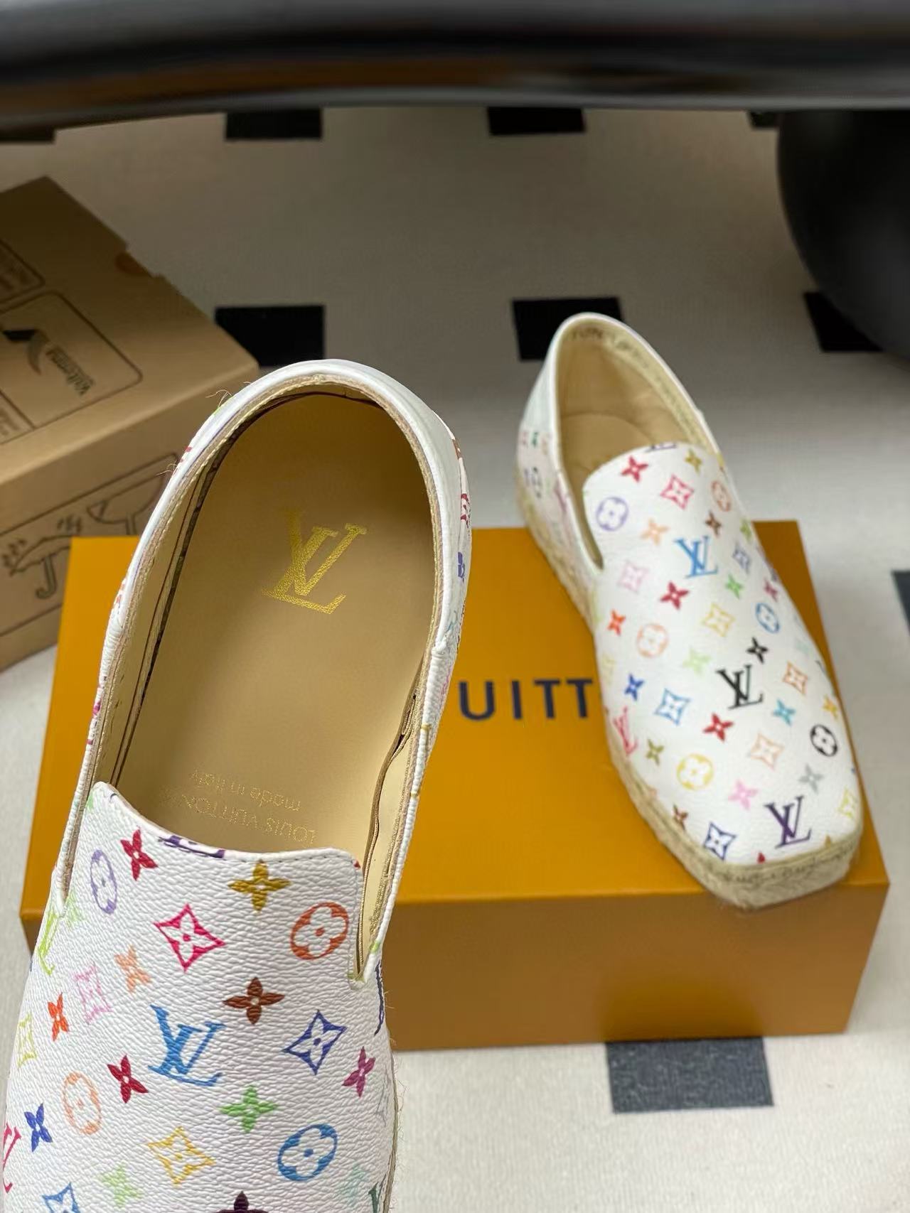 LVの高品質プリント織りローファー【50％割引+送料無料】