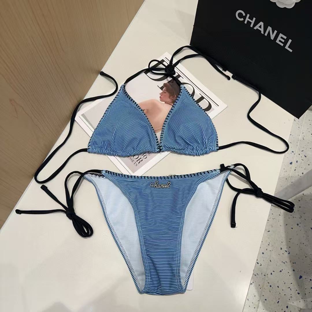 CHANE1 ストライプツーピース水着【50％割引+送料無料】