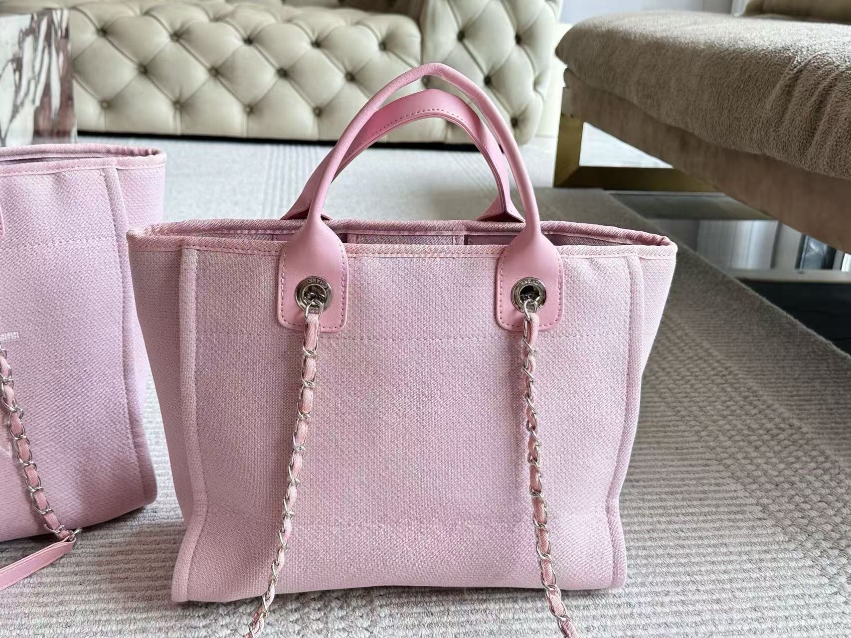 CHANE1 チェーンデニムビーチバッグ【50％割引+送料無料】