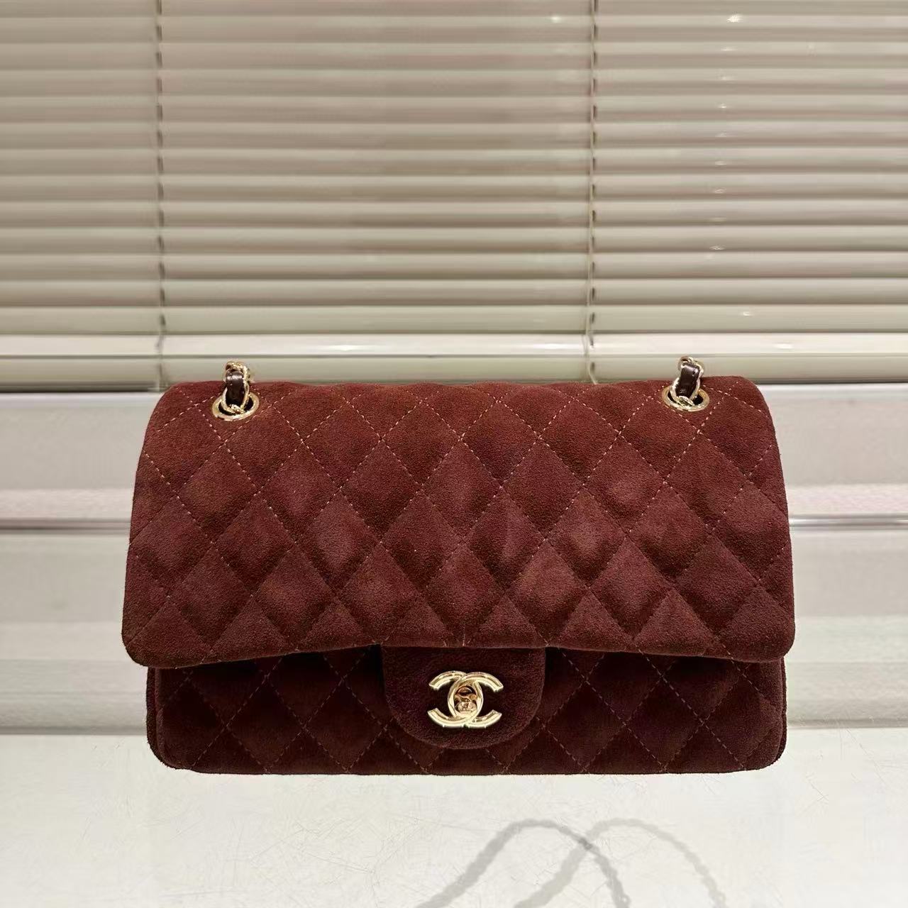 CHANE1 ディアスキンベルベットチェーンショルダーバッグ【50％割引+送料無料】