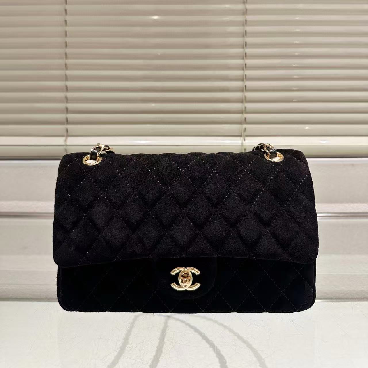 CHANE1 ディアスキンベルベットチェーンショルダーバッグ【50％割引+送料無料】