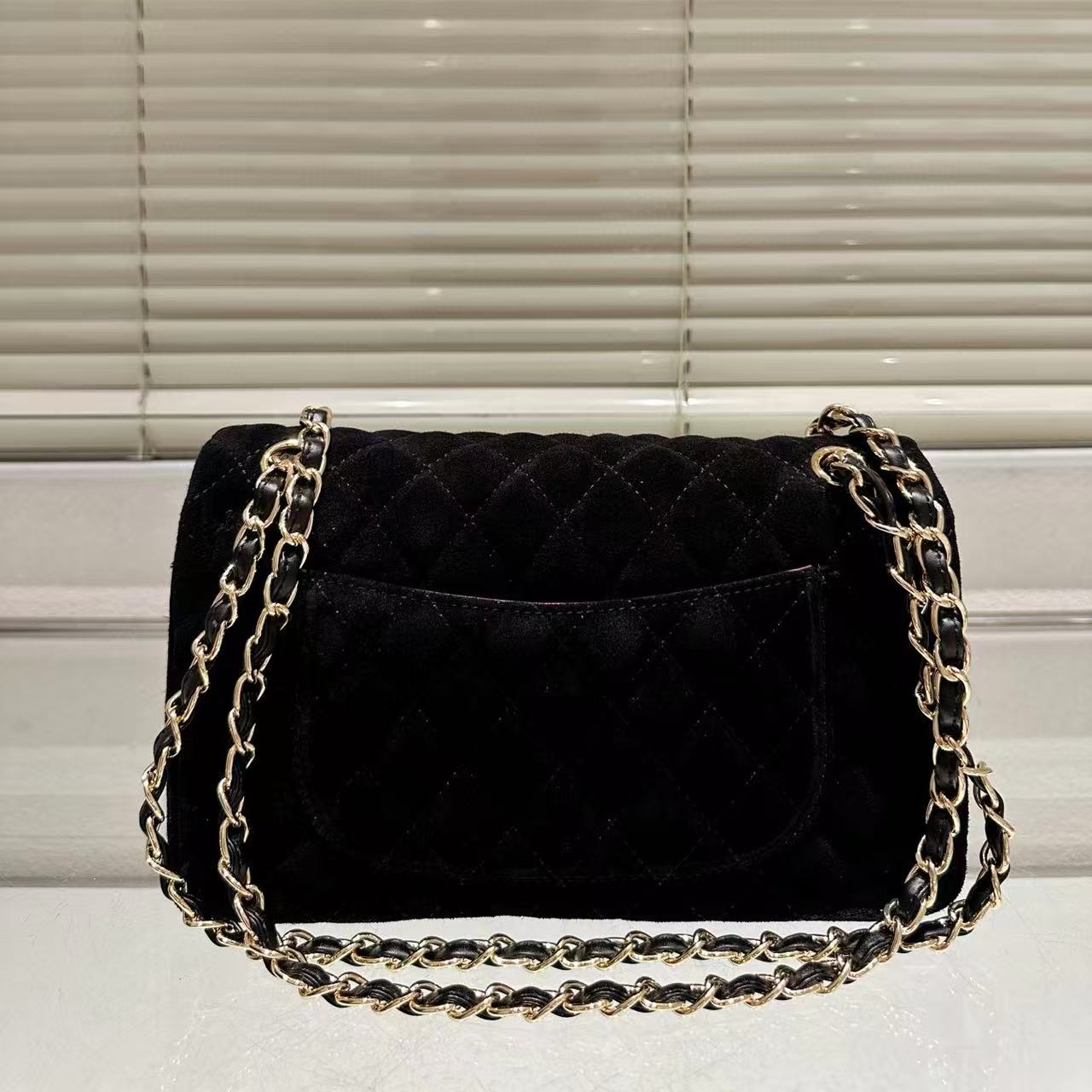 CHANE1 ディアスキンベルベットチェーンショルダーバッグ【50％割引+送料無料】