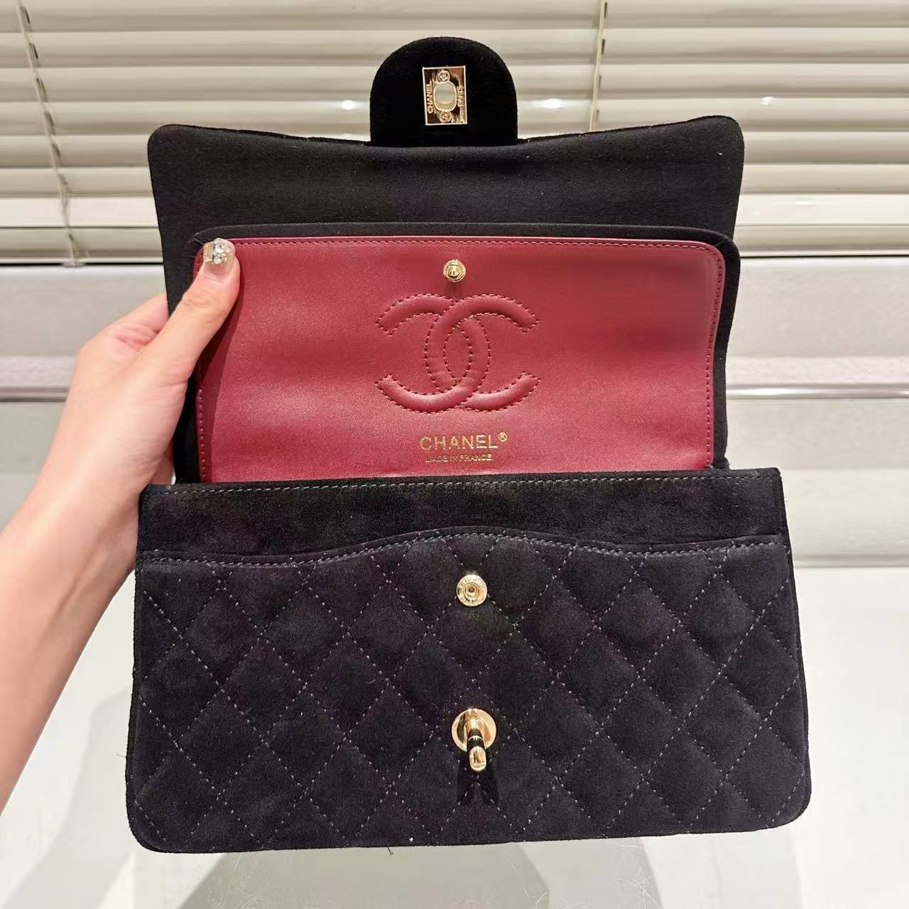 CHANE1 ディアスキンベルベットチェーンショルダーバッグ【50％割引+送料無料】