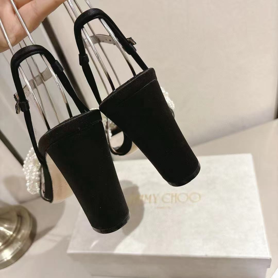 jimmycho0 高品質パールチャンキーヒールサンダル【50％割引+送料無料】