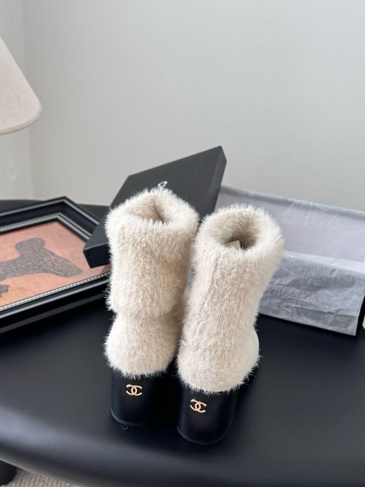 CHANE1 高品質ミンクファー 秋冬ブーツ【50％割引+送料無料】