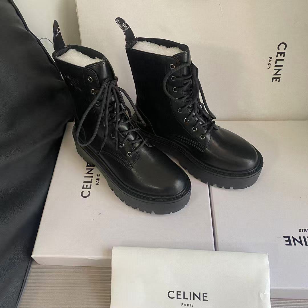 CEL1NE 凱旋門プラットフォーム レースアップ アンクルブーツ【50％割引+送料無料】