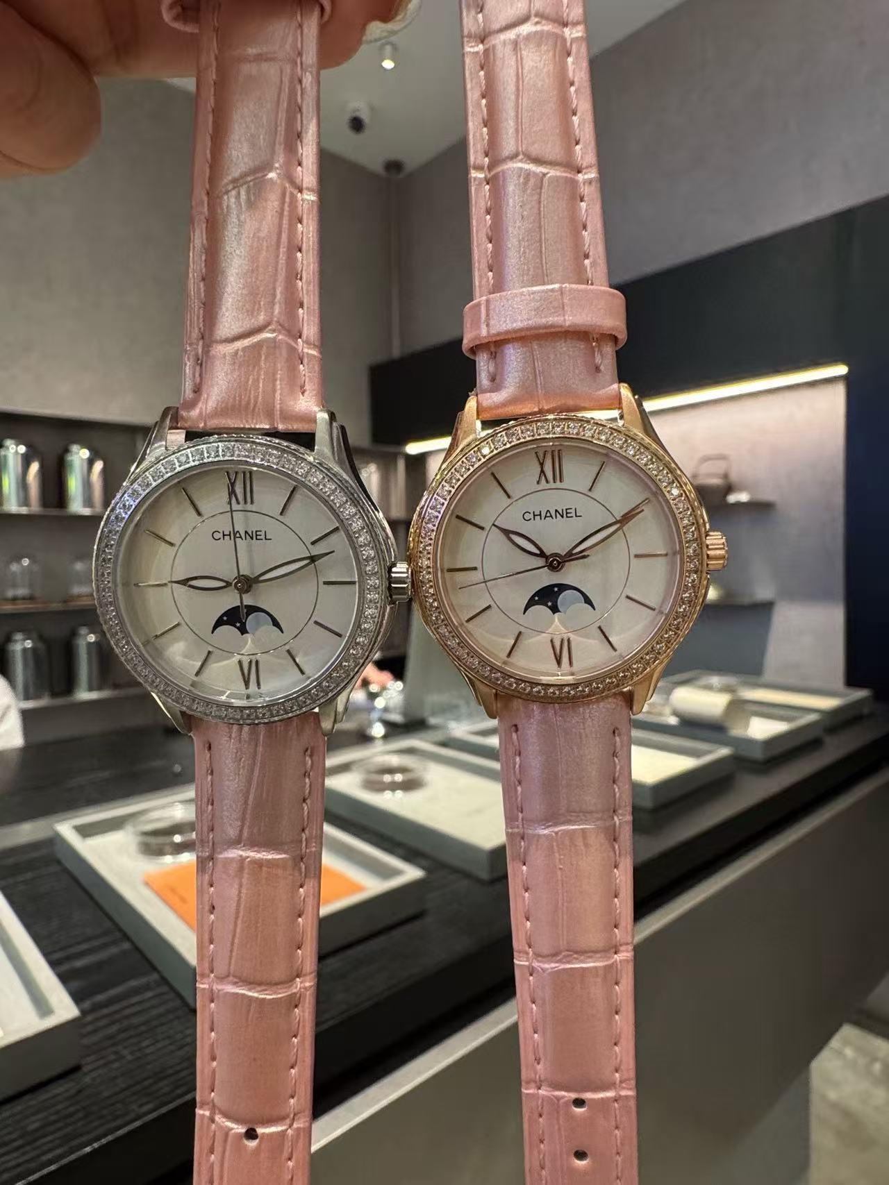 CHANE1 レザー＆ダイヤモンド レディースウォッチ【50％割引+送料無料】