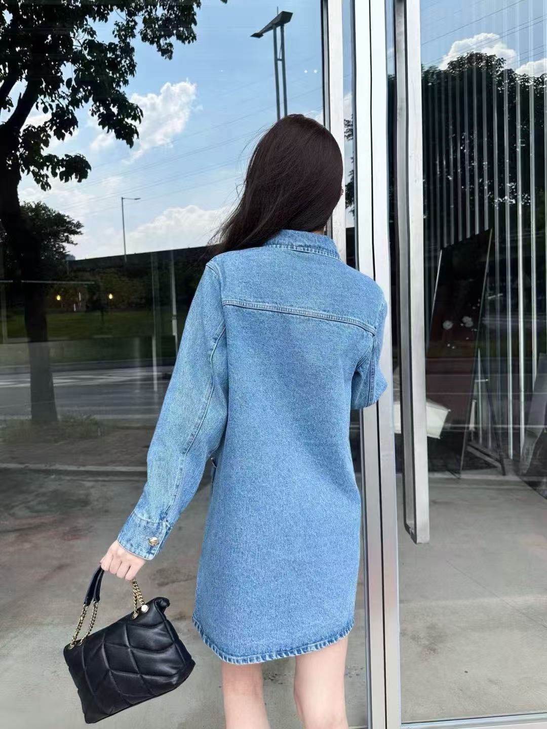 VALENT1NO 2ポケットデニムロングスリーブドレス【50％割引+送料無料】