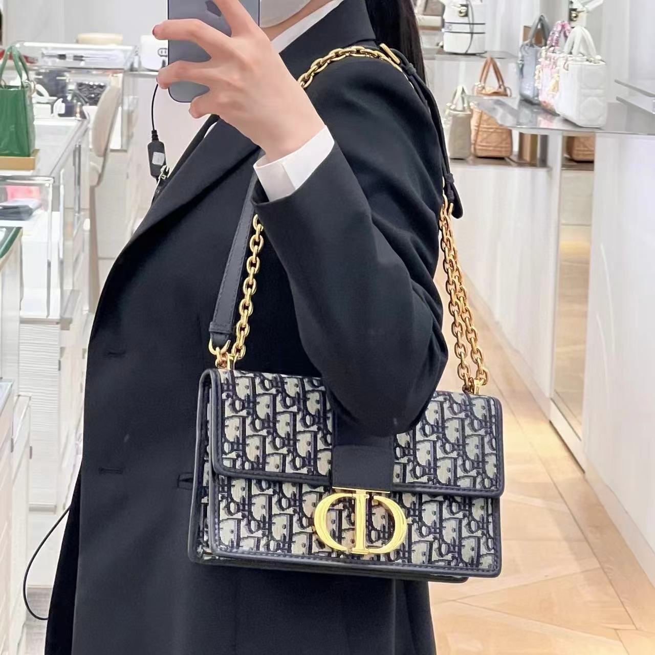 DI0R ジャカード CDチェーンバッグ【50％割引+送料無料】