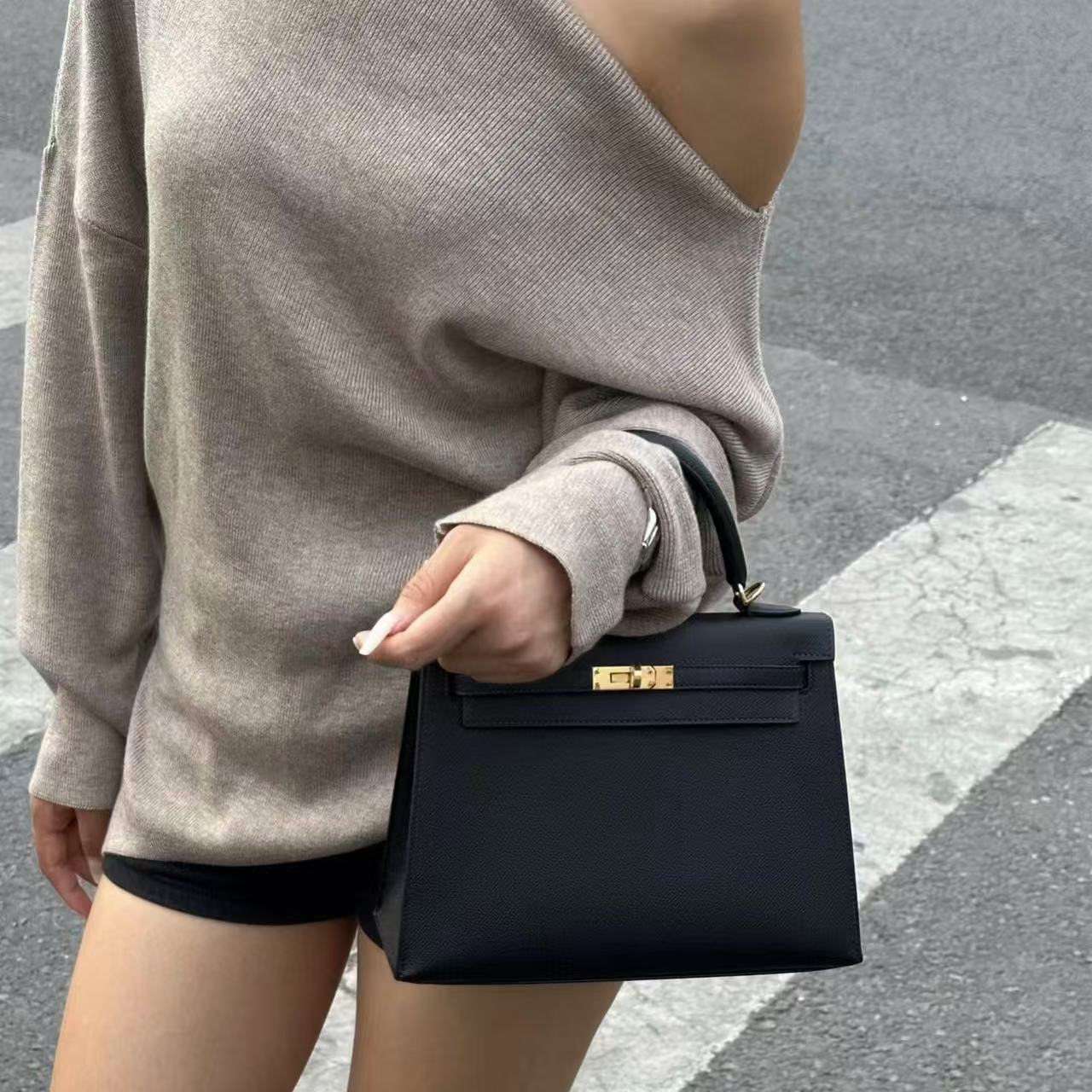 HERME5 Kelly牛革ハンドバッグ【50％割引+送料無料】