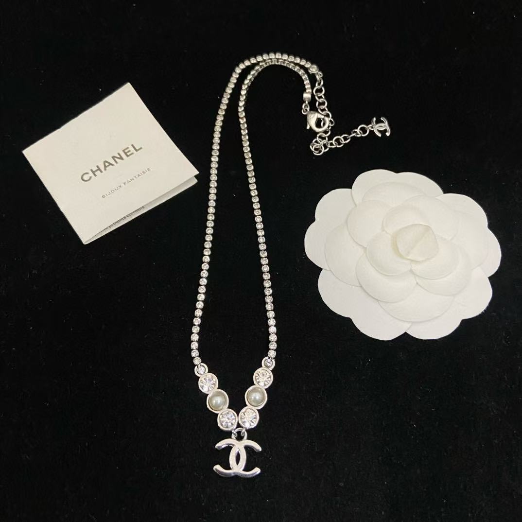 CHANE1 ダブルCパールネックレス【50％割引+送料無料】