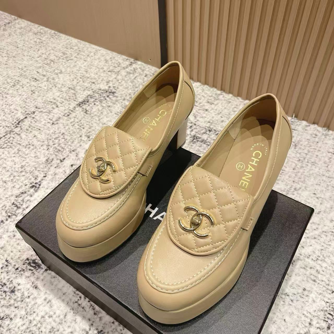 CHANE1高品質プラットフォームハイヒール【50％割引+送料無料】