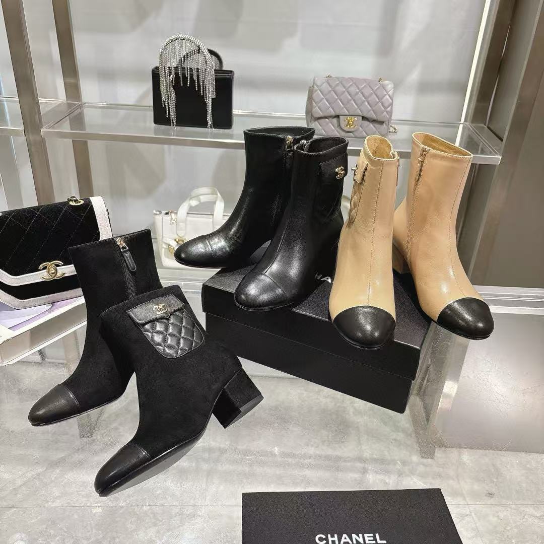 CHANE1 高品質チェック柄シープスキンアンクルブーツ【50％割引+送料無料】