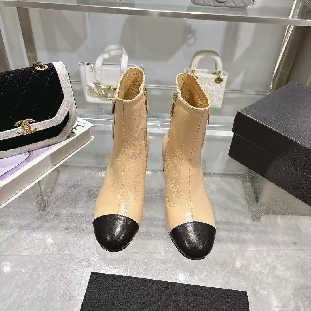 CHANE1 高品質チェック柄シープスキンアンクルブーツ【50％割引+送料無料】