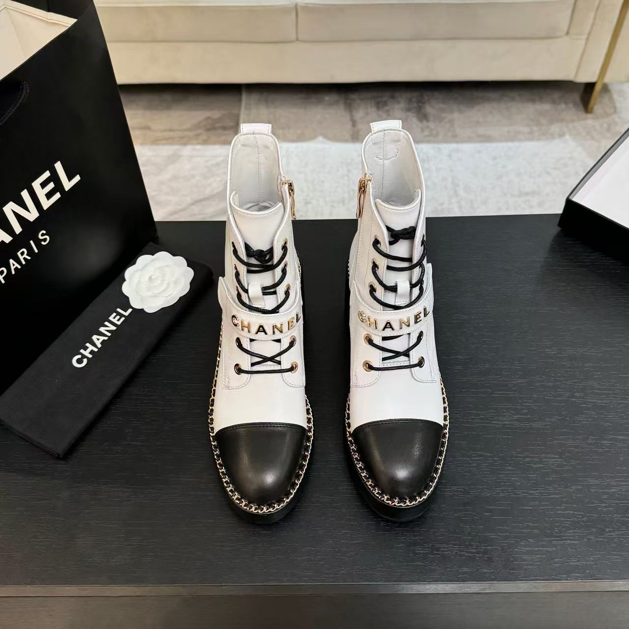 CHANE1 高品質秋冬用レースアップアンクルブーツ【50％割引+送料無料】