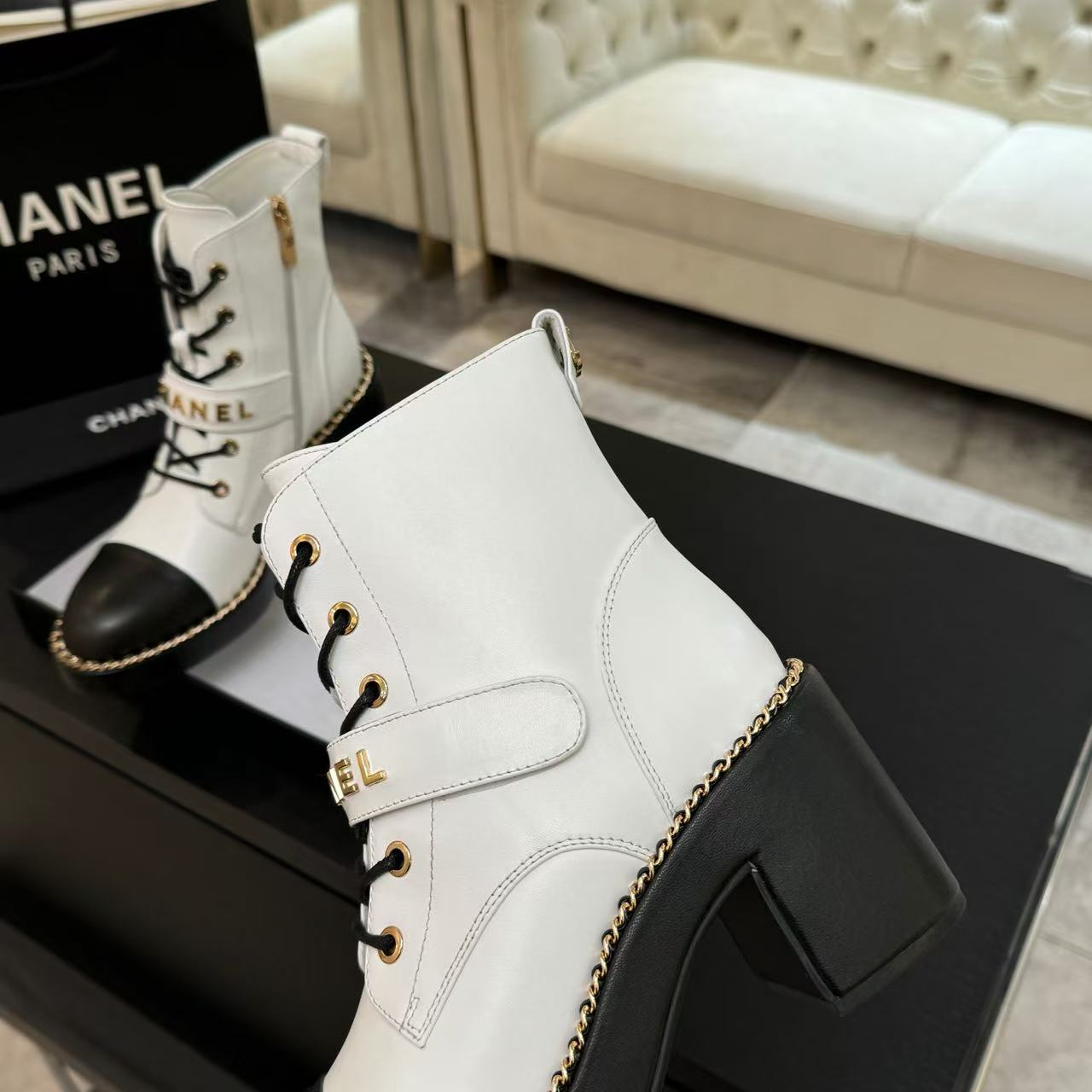 CHANE1 高品質秋冬用レースアップアンクルブーツ【50％割引+送料無料】