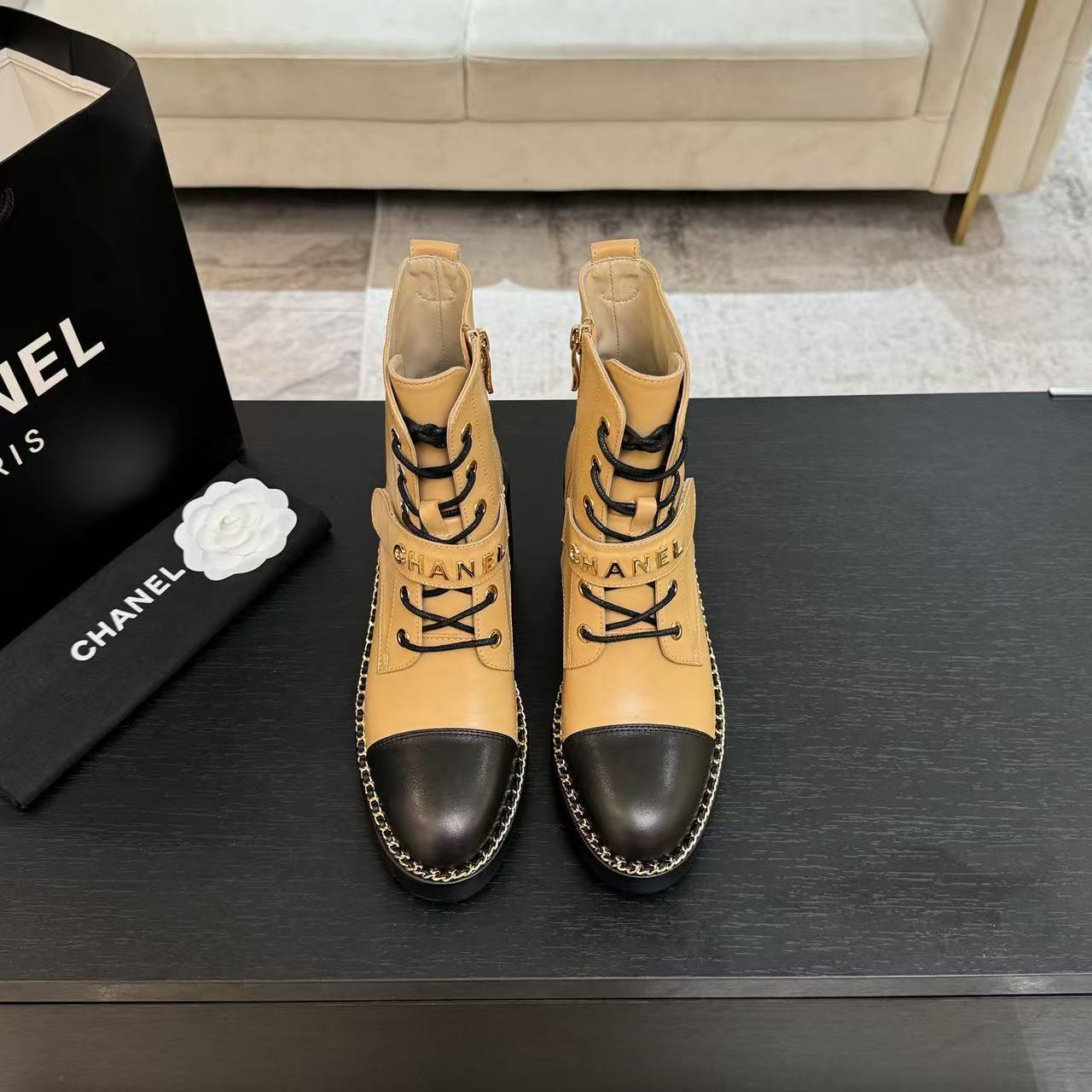 CHANE1 高品質秋冬用レースアップアンクルブーツ【50％割引+送料無料】