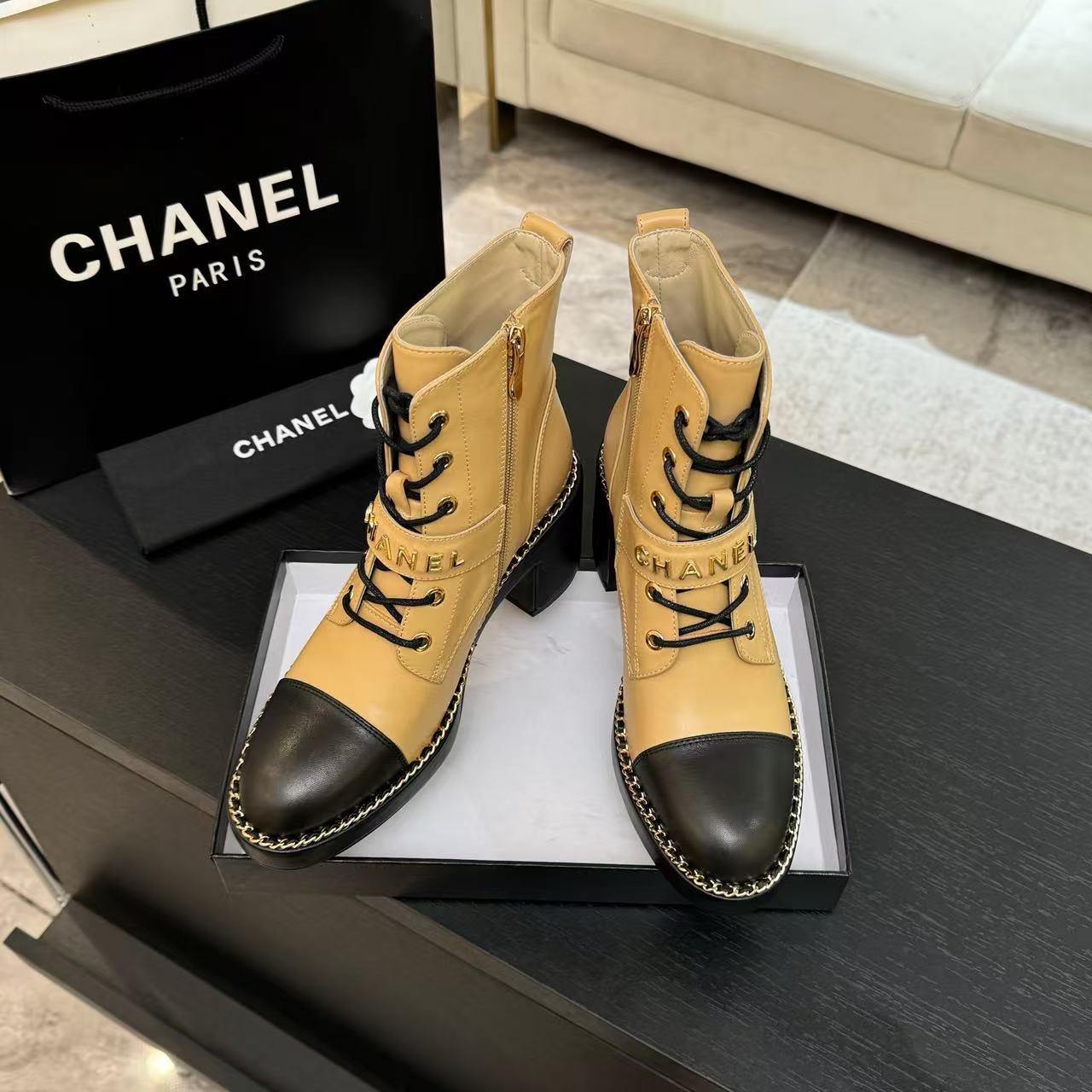 CHANE1 高品質秋冬用レースアップアンクルブーツ【50％割引+送料無料】