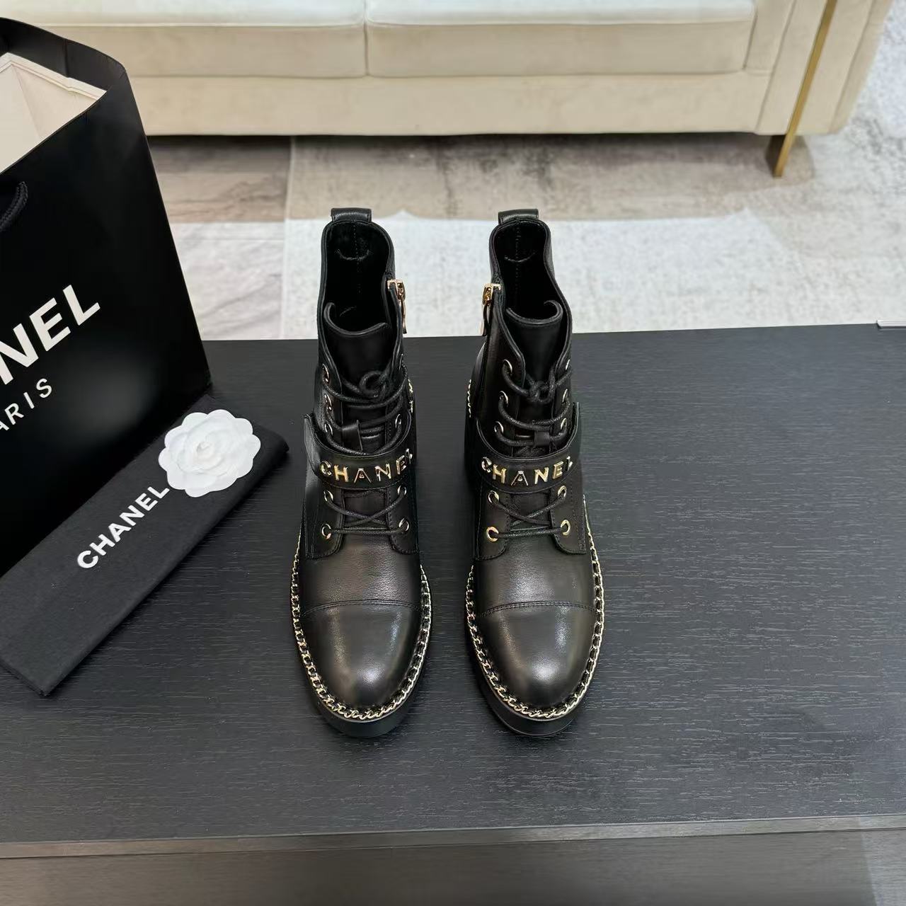 CHANE1 高品質秋冬用レースアップアンクルブーツ【50％割引+送料無料】