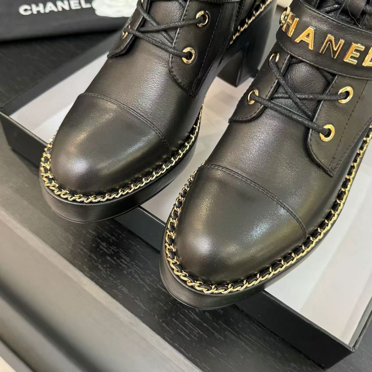 CHANE1 高品質秋冬用レースアップアンクルブーツ【50％割引+送料無料】