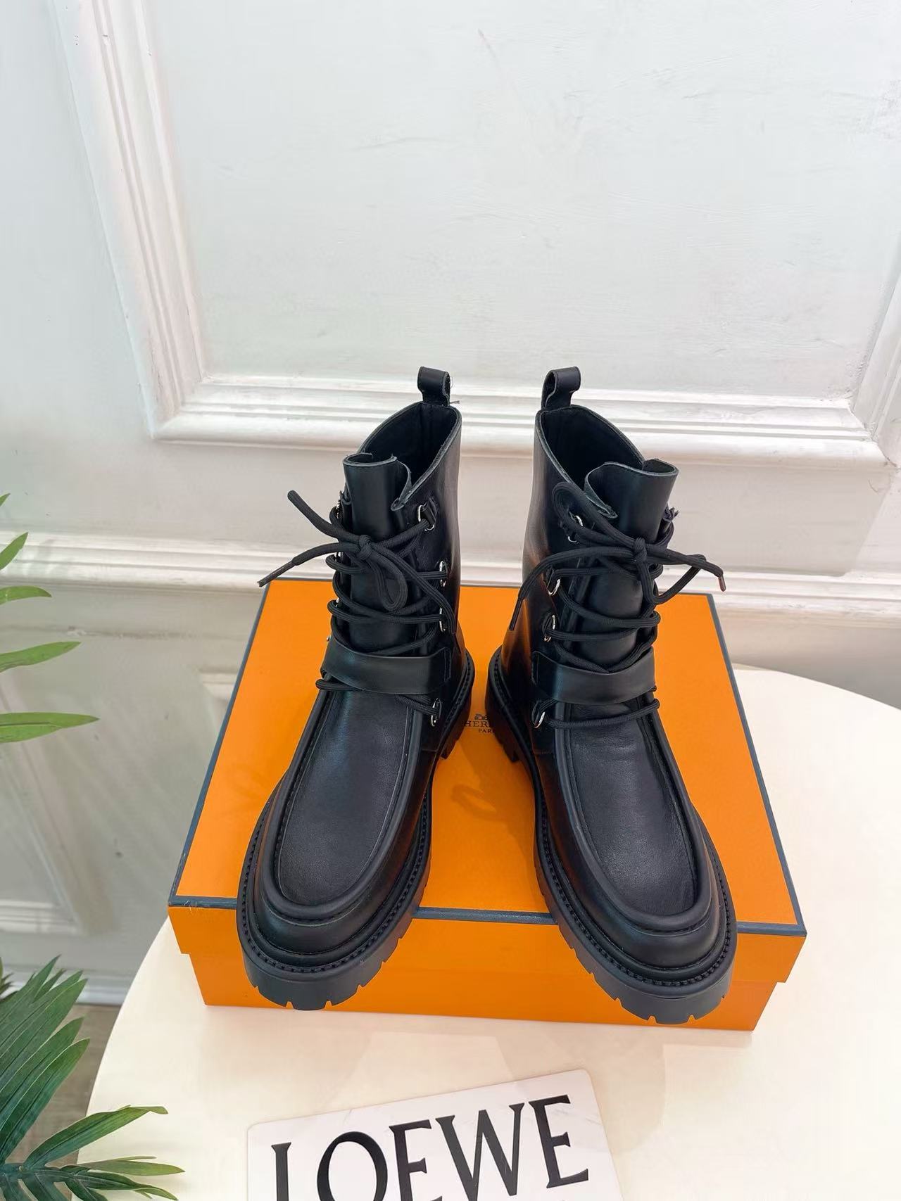 HERME5 高品質秋冬レザーアンクルブーツ【50％割引+送料無料】