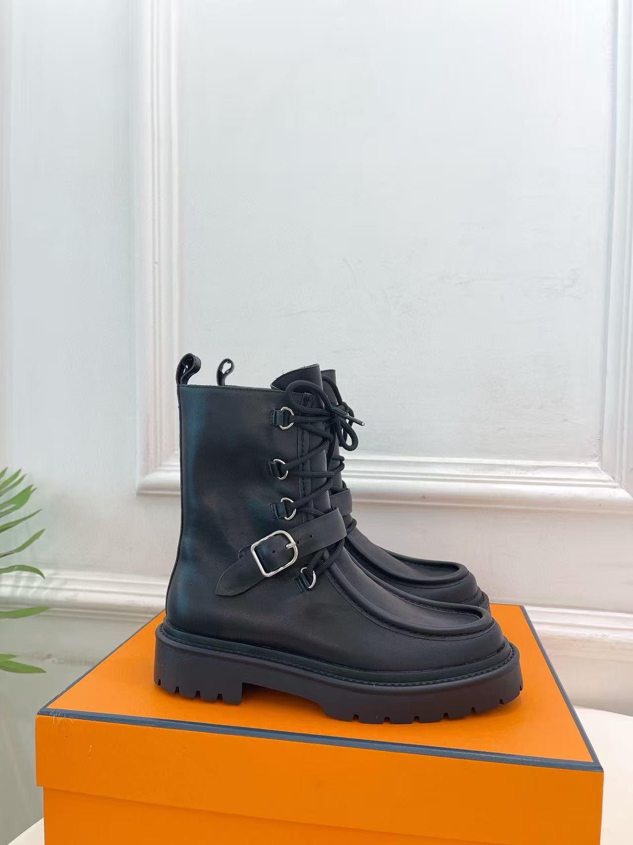 HERME5 高品質秋冬レザーアンクルブーツ【50％割引+送料無料】