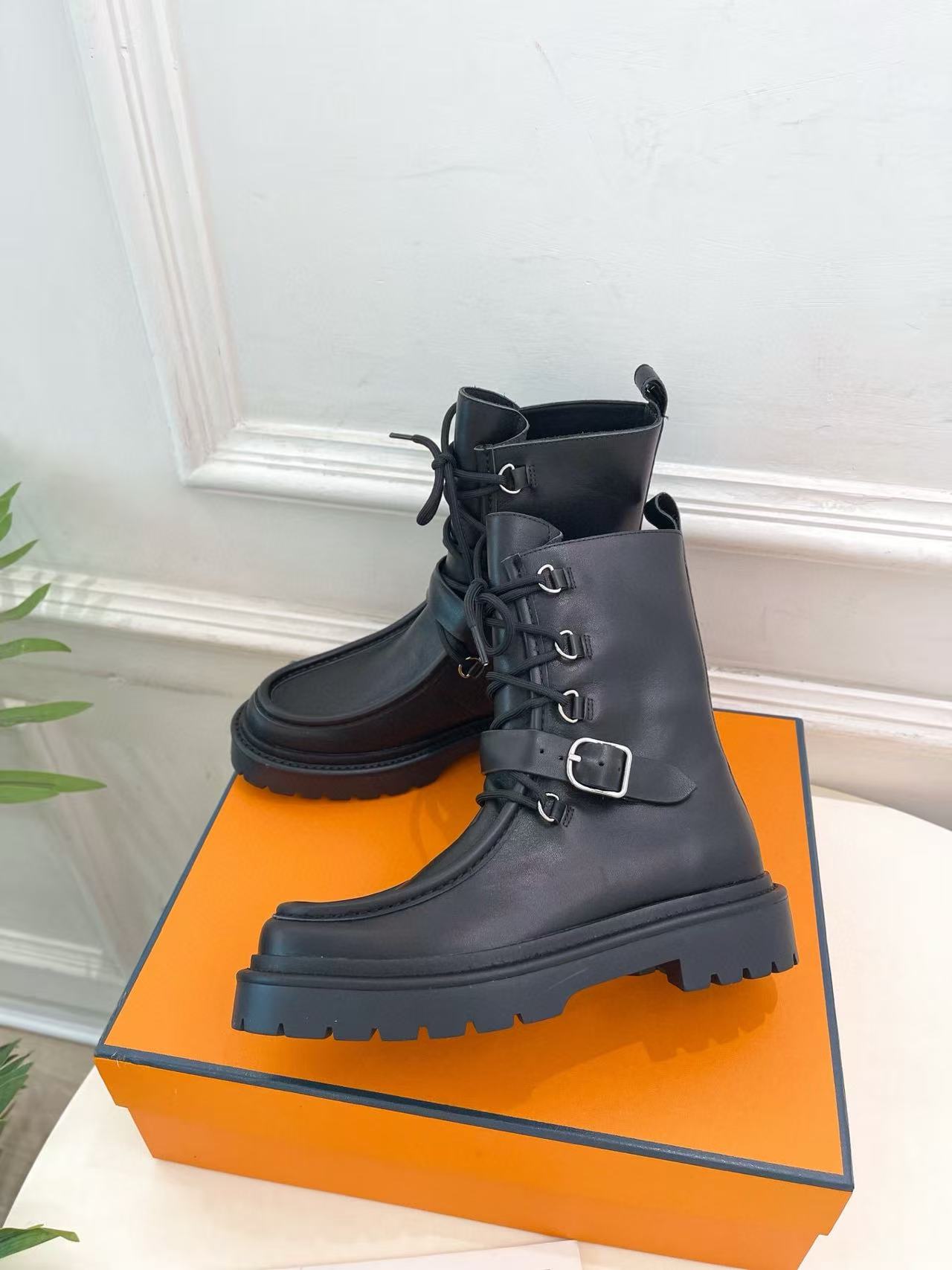 HERME5 高品質秋冬レザーアンクルブーツ【50％割引+送料無料】