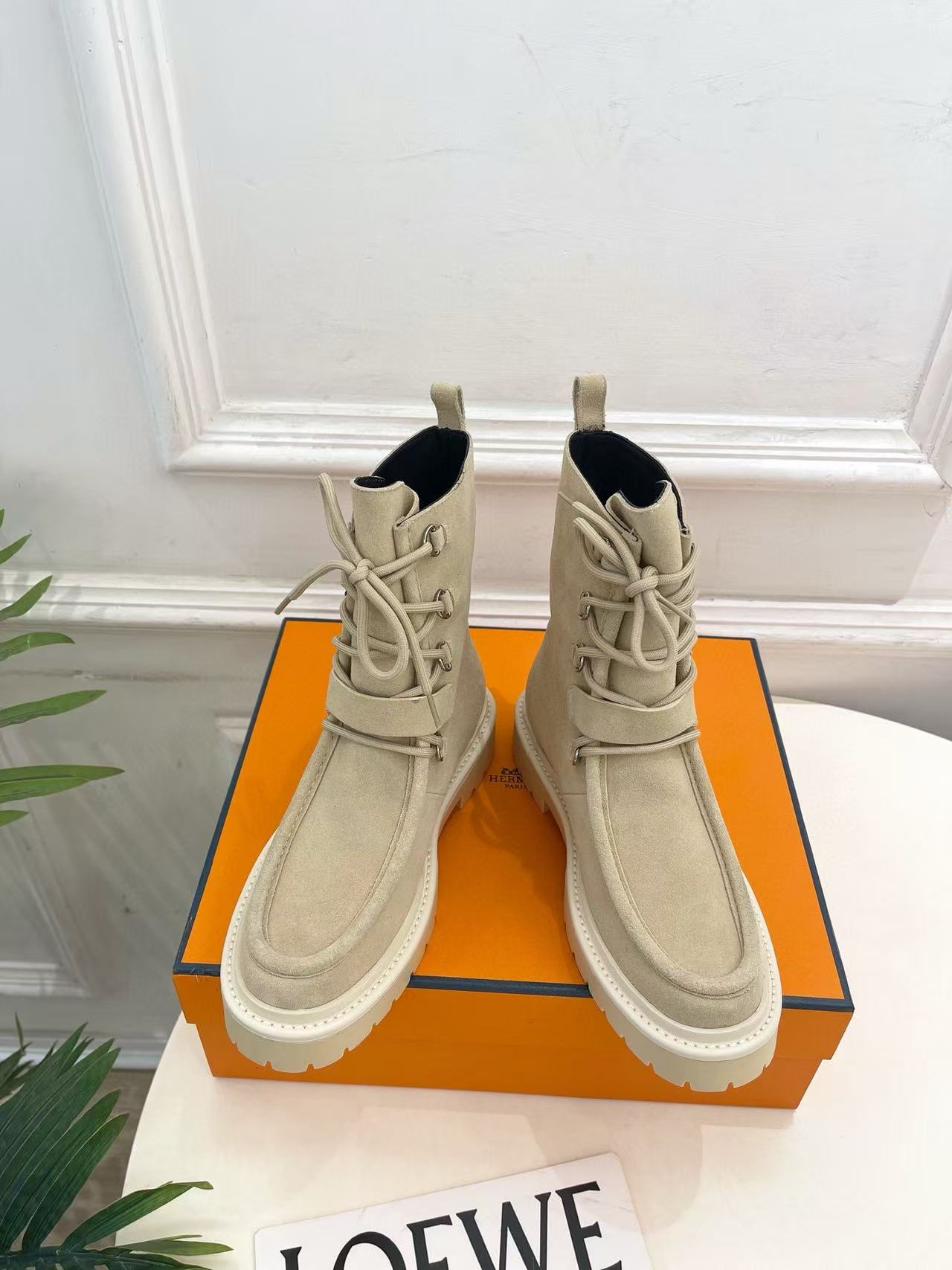 HERME5 高品質秋冬レザーアンクルブーツ【50％割引+送料無料】