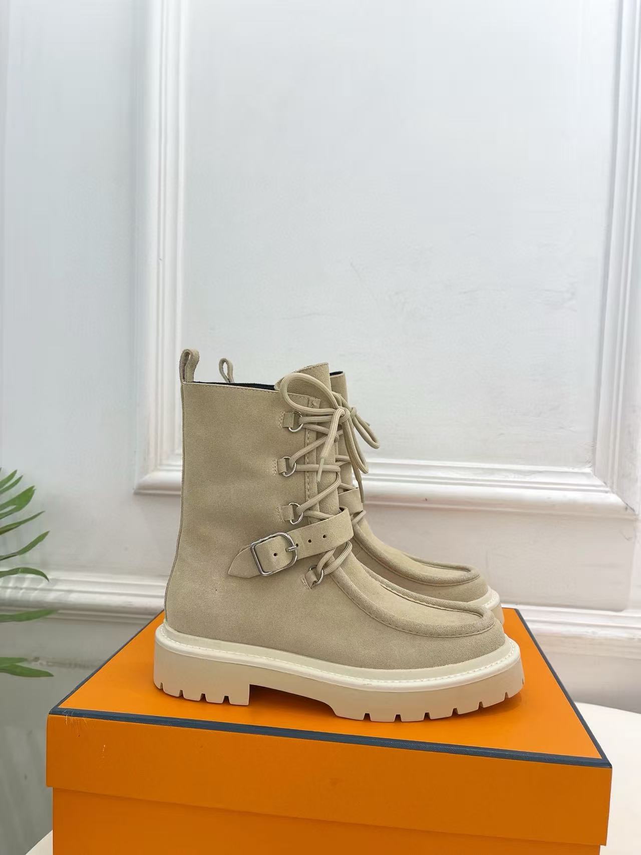 HERME5 高品質秋冬レザーアンクルブーツ【50％割引+送料無料】