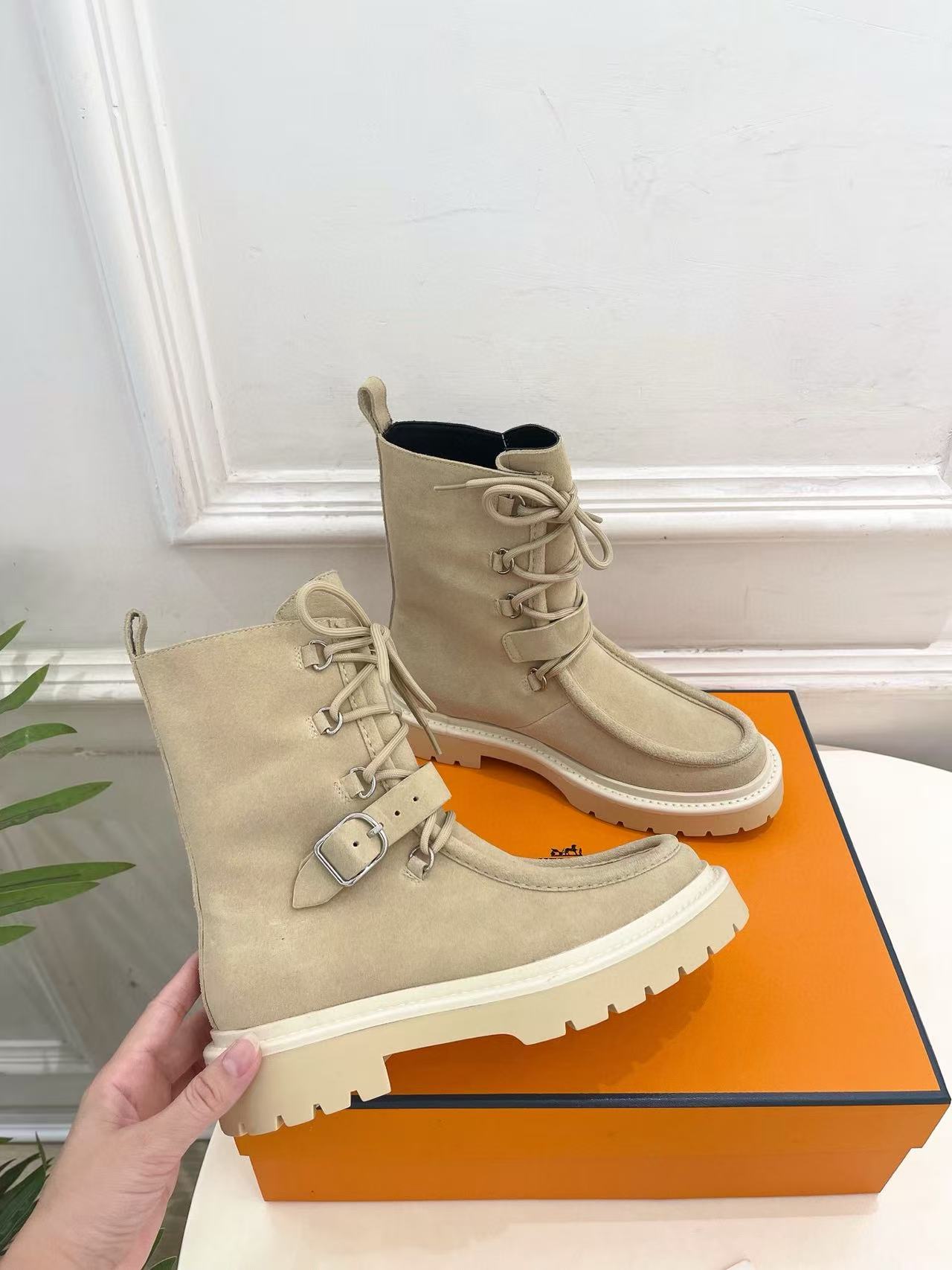 HERME5 高品質秋冬レザーアンクルブーツ【50％割引+送料無料】