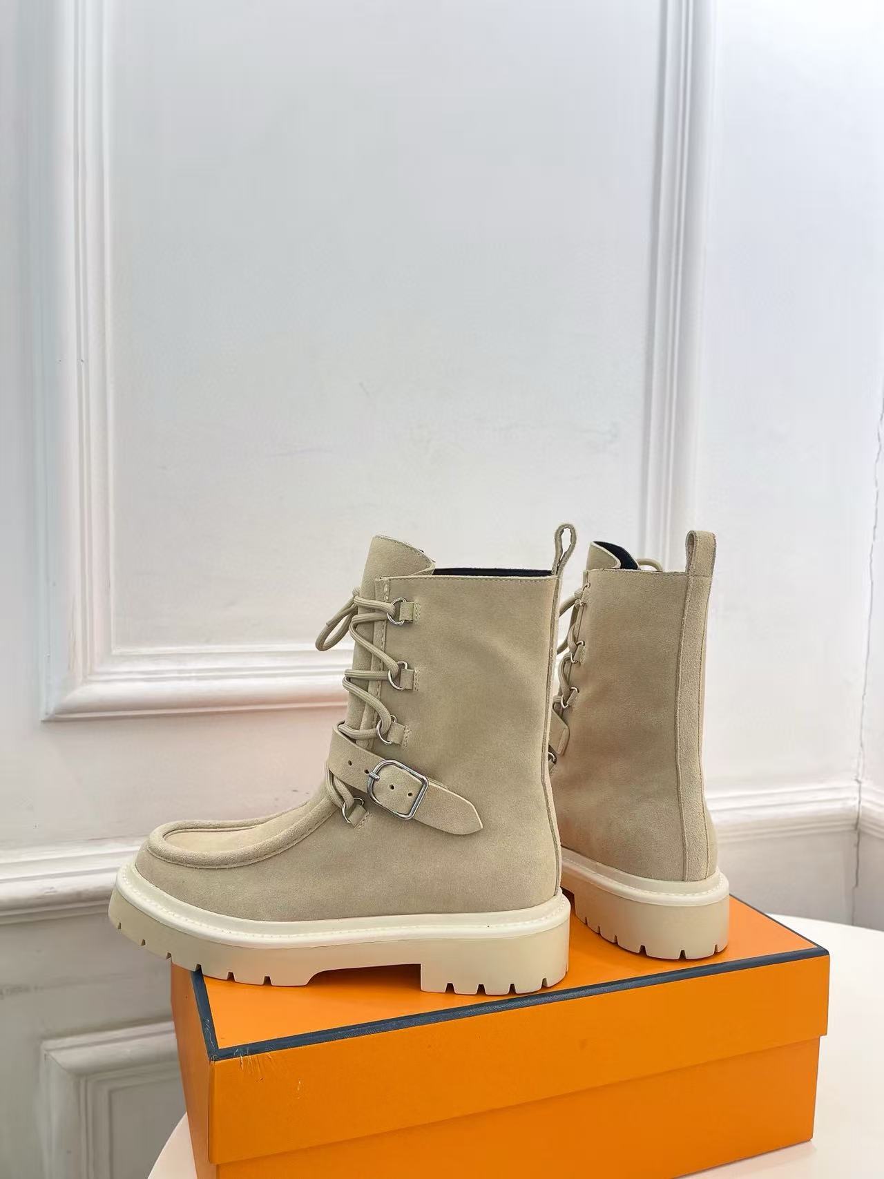 HERME5 高品質秋冬レザーアンクルブーツ【50％割引+送料無料】