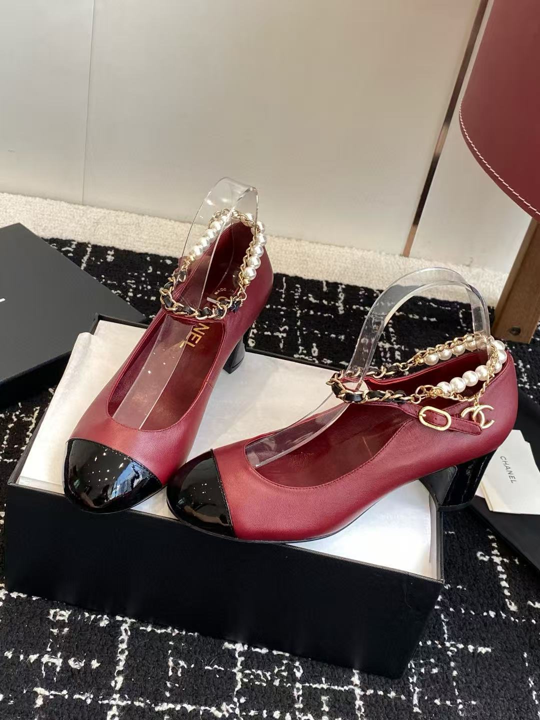 CHANE1 高品質パールローヒール【50％割引+送料無料】