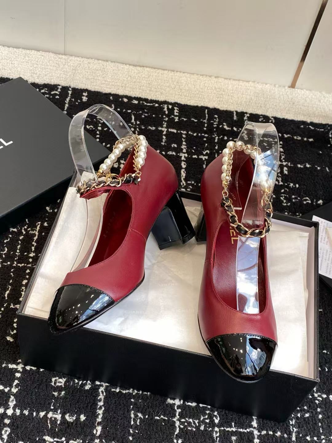 CHANE1 高品質パールローヒール【50％割引+送料無料】