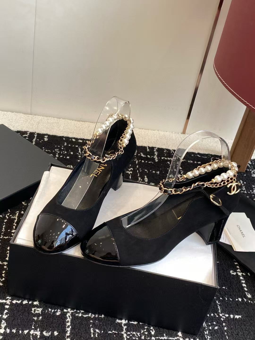 CHANE1 高品質パールローヒール【50％割引+送料無料】