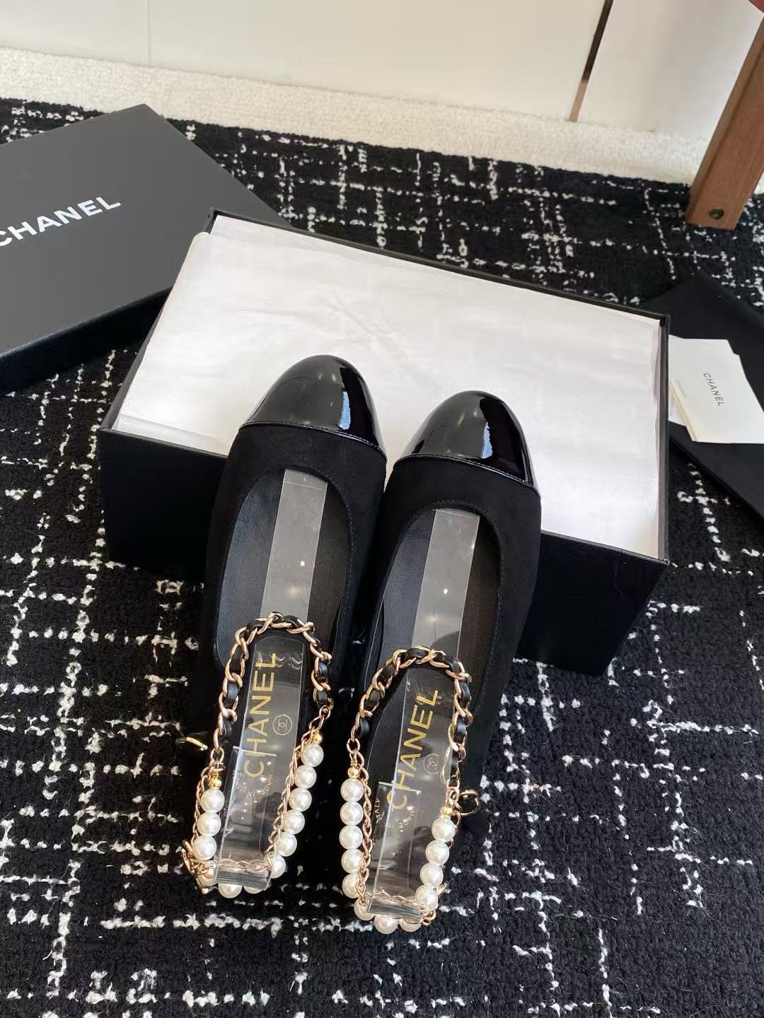 CHANE1 高品質パールメリージェーンフラットシューズ【50％割引+送料無料】