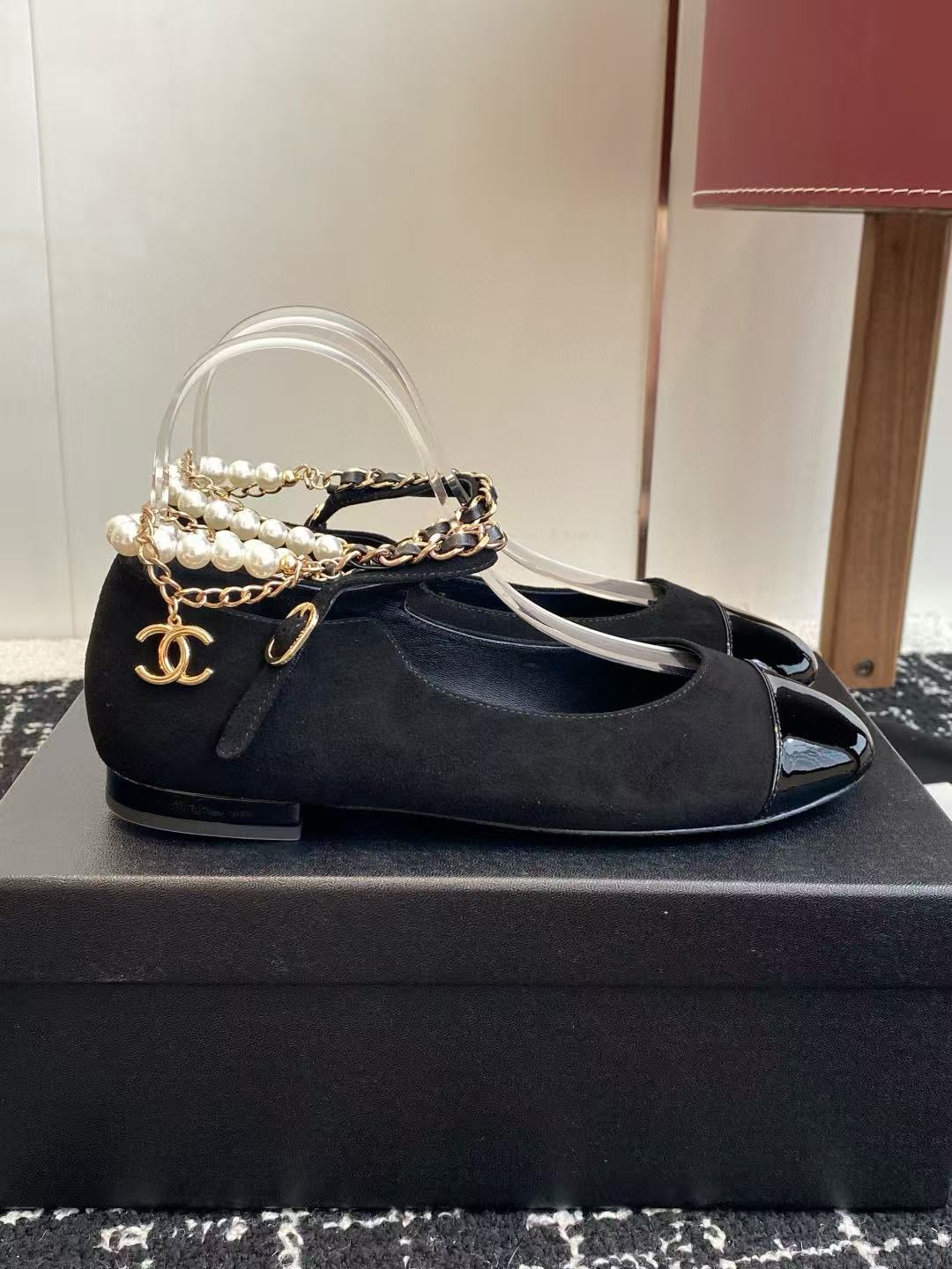 CHANE1 高品質パールメリージェーンフラットシューズ【50％割引+送料無料】