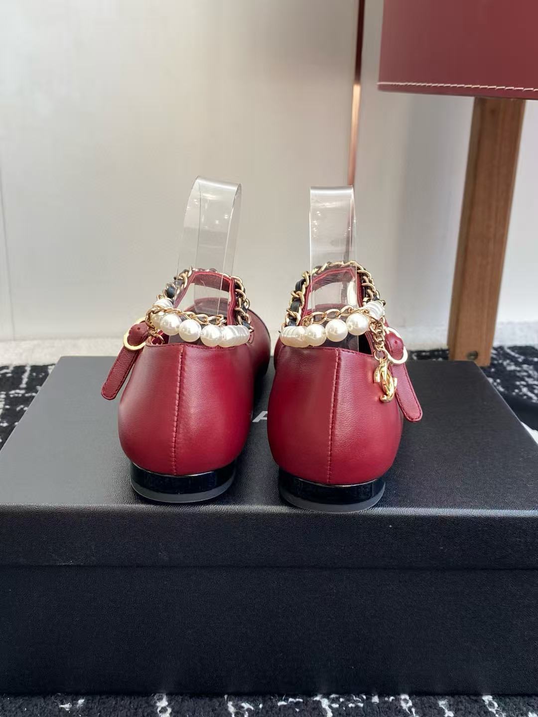 CHANE1 高品質パールメリージェーンフラットシューズ【50％割引+送料無料】