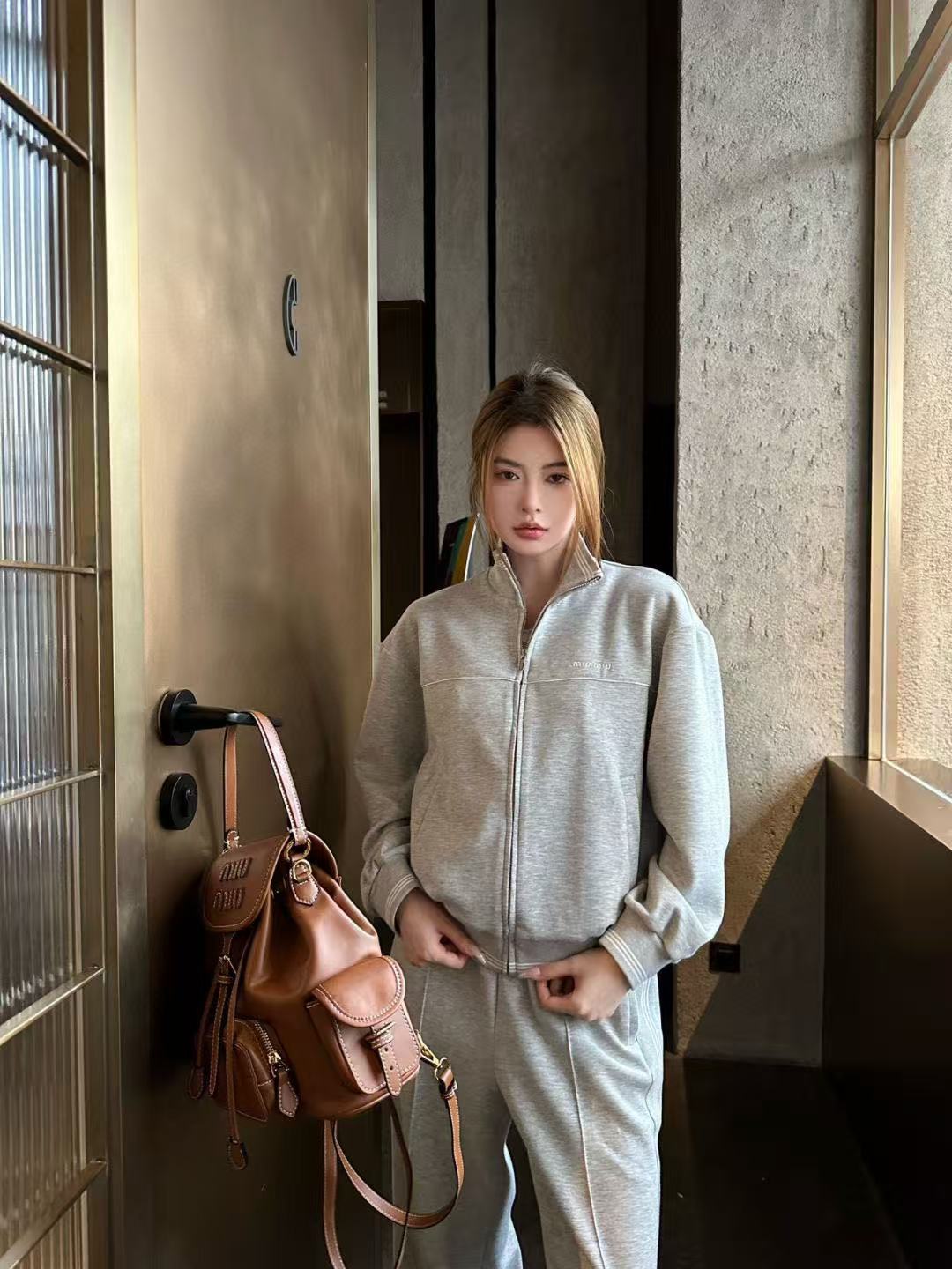 M1UM1U シンプルジャケット+パンツ ツーピースセット【50％割引+送料無料】