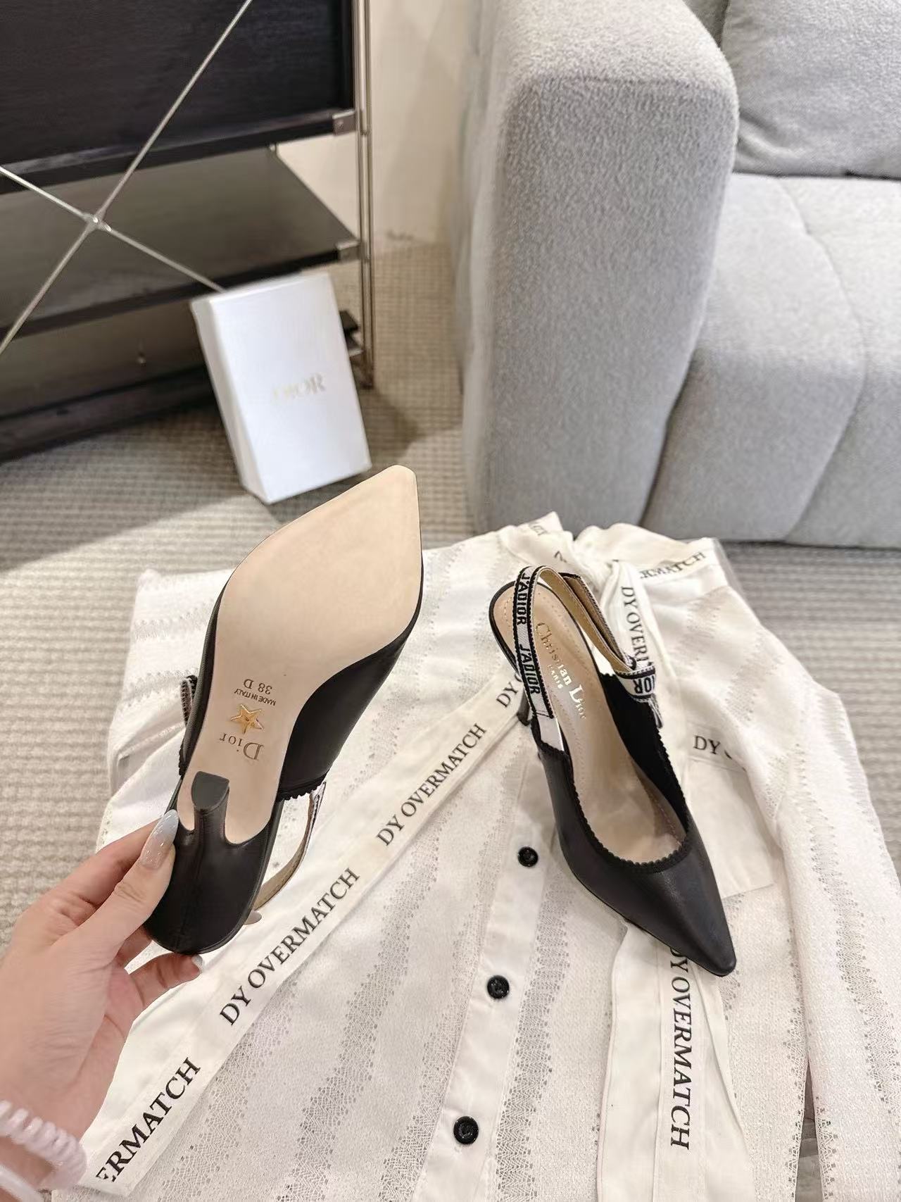 DI0Rの高品質ウェビングポインテッドハイヒール【50％割引+送料無料】