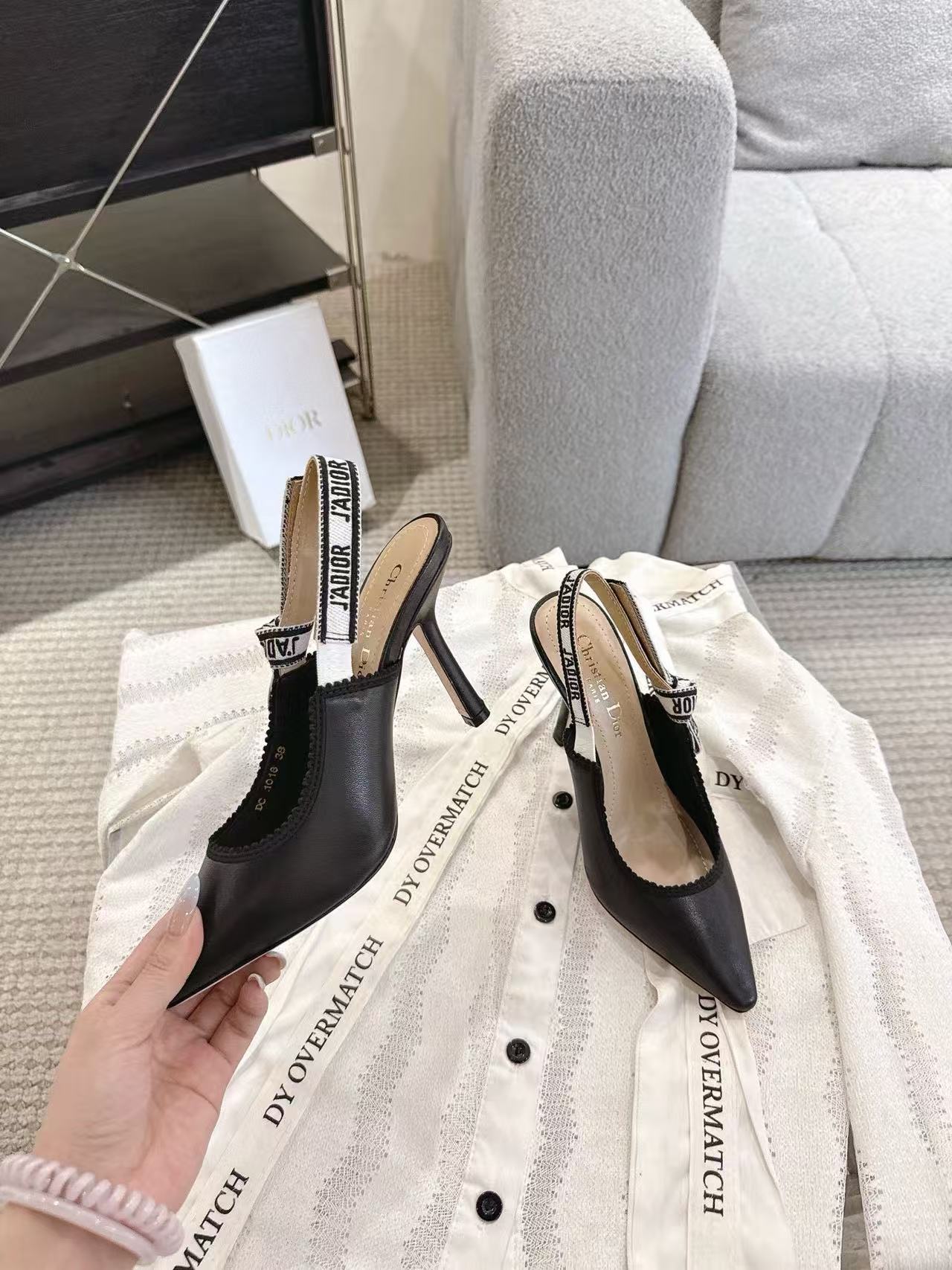 DI0Rの高品質ウェビングポインテッドハイヒール【50％割引+送料無料】