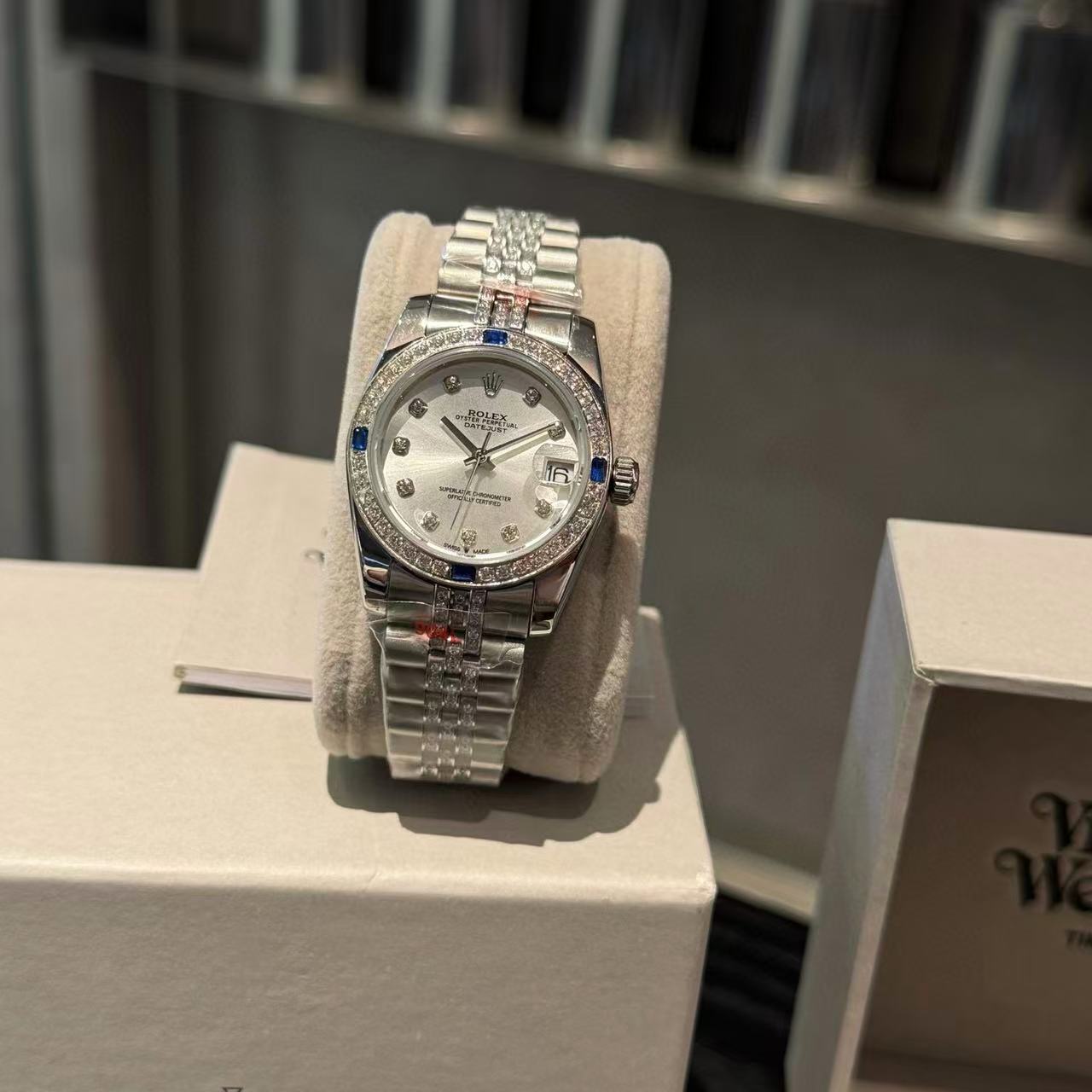 R0LEX サファイア ダイヤモンド スチールストラップ レディース腕時計【50％割引+送料無料】