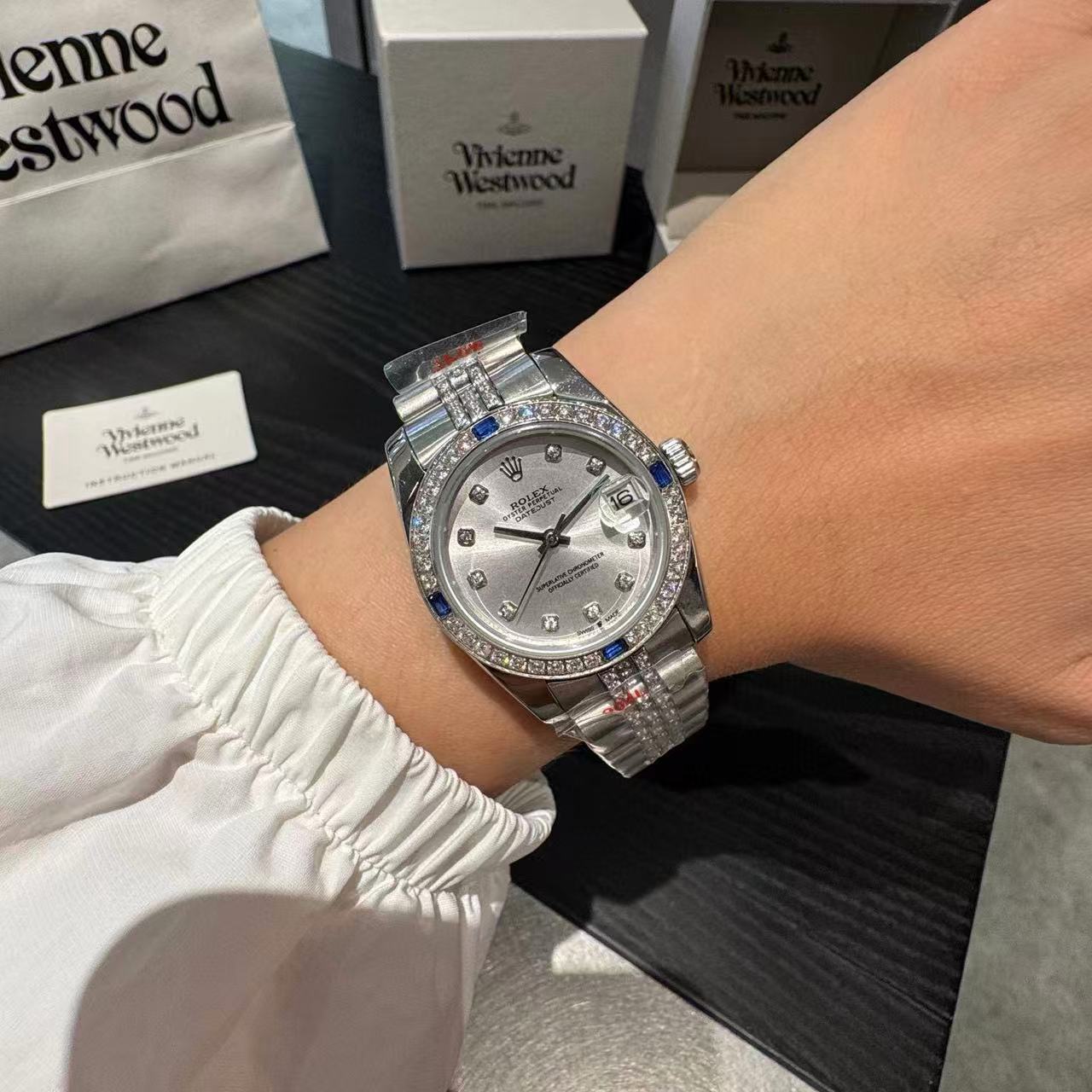 R0LEX サファイア ダイヤモンド スチールストラップ レディース腕時計【50％割引+送料無料】