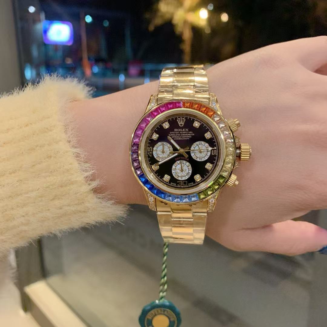 R0LEX レインボースチールバンド メンズ＆レディース腕時計【50％割引+送料無料】 