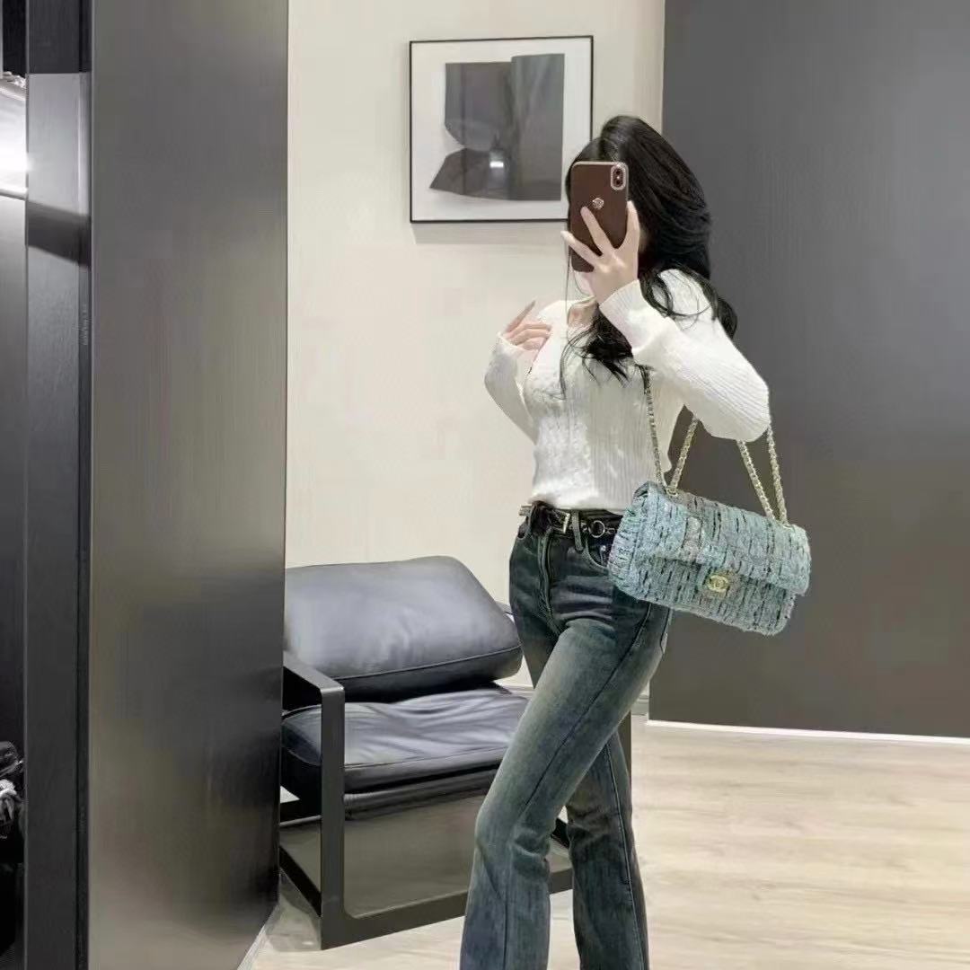 CHANE1CF ウールチェーンショルダークロスボディバッグ【50％割引+送料無料】