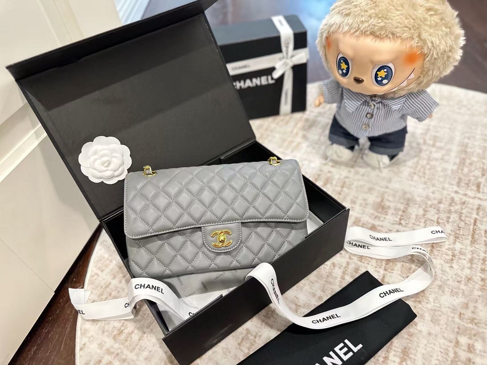 CHANE1 CF ゴールドバックル ラムスキン チェーンショルダーバッグ【50％割引+送料無料】