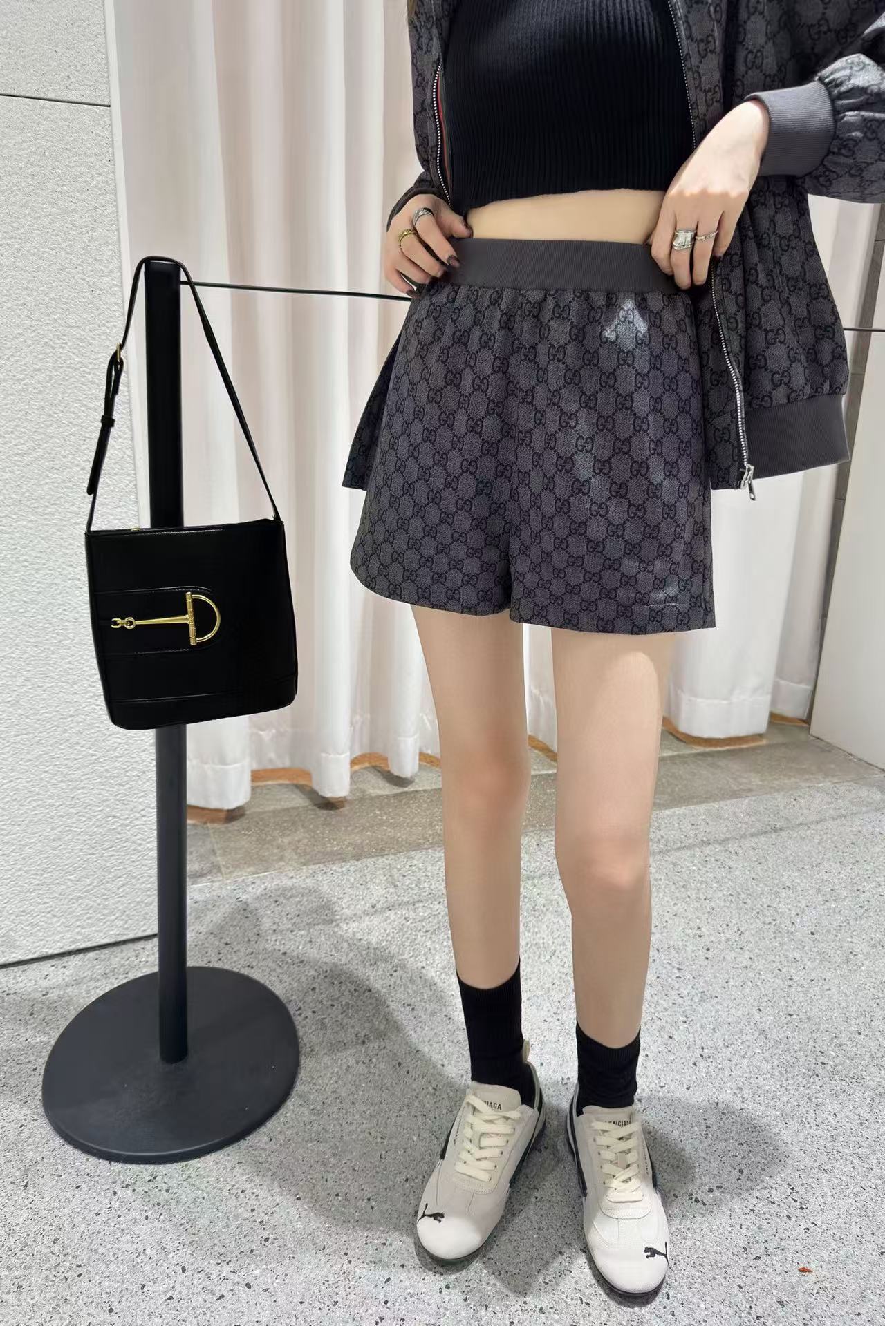 GUCC1 ジャカード カジュアルジャケット + ショーツ ツーピースセット【50％割引+送料無料】