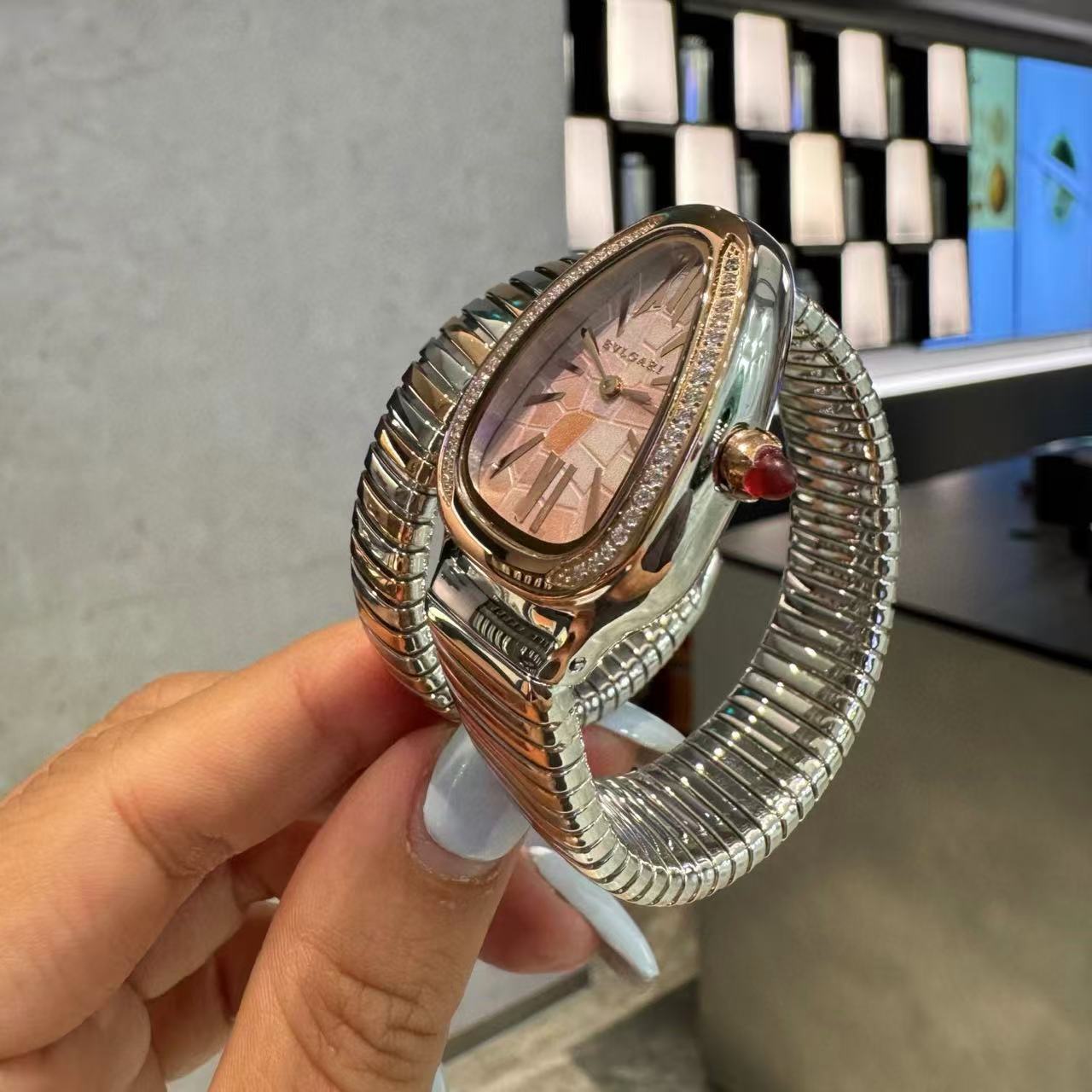 BVLGAR1 ピンク マザーオブパール レディースウォッチ【50％割引+送料無料】