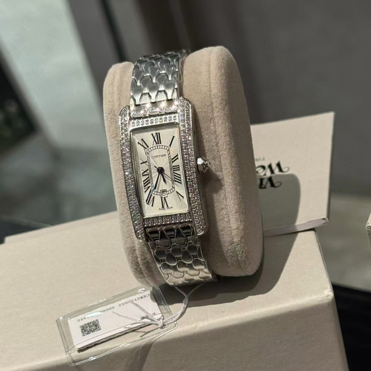 CART1ER ダブルロウダイヤモンドレディーススチールウォッチ【50％割引+送料無料】